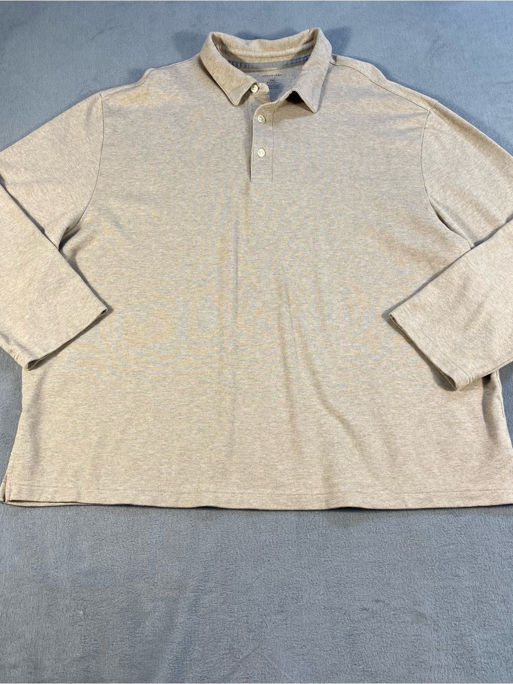 Van Heusen men’s Beige Long-Sleeve Polo shirt, size 3XL